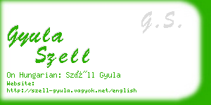 gyula szell business card